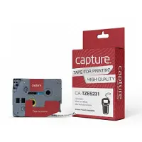 Capture Tallennustarra 12 mm x 8 m, musta valkoisella pohjalla, Max, CA-TZES231