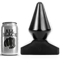 All Black Vinyl Anal Plug 18,5 cm