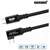 Microconnect 3.2 Gen2x2 USB-C -kaapeli, suora-kulma, 20Gbps, 100W, 4m, musta