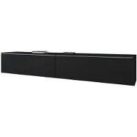 Bratex 180 cm TV-taso olohuoneeseen, vetimetön, mattapintaiset, mustat MDF-kalanruotokuvioiset etuseinät