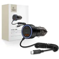Tech-Protect CC05 60W autolaturi USB-C-kaapelilla - musta