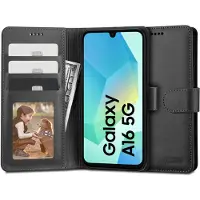 Tech-Protect Samsung Galaxy A16 lompakkokotelo magneetilla ja jalustalla - Musta
