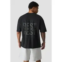 ICANIWILL Grit Stonewashed T-shirt Print Stonewashed Black