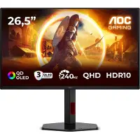 AOC 27" Q27G4ZDR, 240Hz QHD OLED-pelimonitori, musta