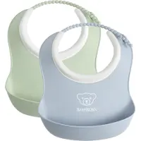 BabyBjörn Small Baby ruokalappu, 2 kpl, Powder Green / Powder Blue