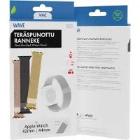 Wave Apple Watch 42/44mm teräspunottu ranneke