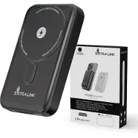 Extralink 10 000 mAh:n powerbank MagSafe-yhteensopivuudella – Grafiitti / Magneettinen lisäakku / Langaton Qi-lataus