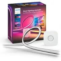 Philips Hue LightStrip Gradient for PC Starter Kit -älykäs LED-valonauha ja Hue Silta, 32-34" näytölle