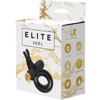 Dream Toys Elite Joel - vibro penis- ja kivestenrengas - ladattava - musta