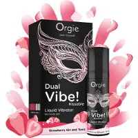 Orgie Dual Vibe - unisex nestemäinen vibraattori - Mansikka - Gin Tonic (15 ml)