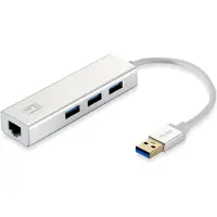 Level One USB-0503, Langallinen, USB, Ethernet, 1000 Mbit/s, Hopea, Valkoinen