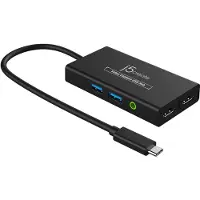 J5CREATE 3.2 Gen1 kuvankaappauskortti USB-C -hubilla, musta