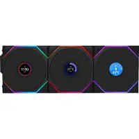 Lian Li UNI TL Wireless LCD 120 mm Reverse PC tuuletin (3 kpl, musta)