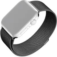 FIXED älykellon mesh-ranneke, Apple Watch 42 / 44 / 45 / 49 mm, musta
