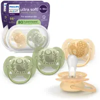 Philips Avent Ultra Soft tutti, 6–18 kk, 4 kpl, beige/vaaleanvihreä