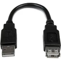 StarTech.com USB 2.0 -jatkokaapeli, 0,15 m, musta