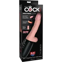 King Cock Plus 6,5 - realistinen vibraattori kiveksillä - ihonvärinen