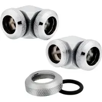 Corsair Fitting (hard tube),XF Hardline 2-pack (90 Angled 12mm OD compression_ chrome)