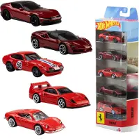 Hot Wheels Ferrari 5-Pack, Set Of 5 Die-Cast Toy Ferrari Automobiles In 1:64 Scale - Multi/patterned - ONE SIZE