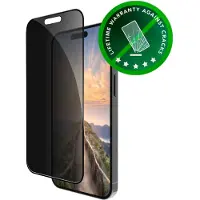 dbramante1928 Eco-shield Privacy -näytönsuoja, Apple iPhone 16, mustat reunat