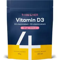 4Her - 4Him 4Him&Her D3-vitamiini 50 µg ravintolisä 365 kpl