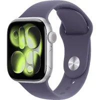 Apple Watch Series 11 GPS 42 mm hopea alumiinikuori ja usvanvioletti urheiluranneke S