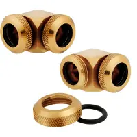 Corsair Fitting (hard tube),XF Hardline 2-pack (90 Angled 12mm OD compression_ gold)