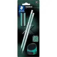 Adlibris Bleistift NORIX HB Set BK 100% PEFC tuerkis/schwarz (181 SBK2-3)