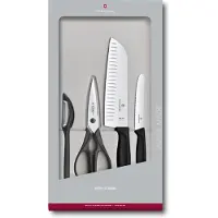 Victorinox Swiss Classic -veitsisarja, musta, ruostumaton teräs, 4-osainen