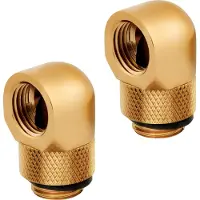 Corsair Fitting (adapter),XF Adapter 2-pack (90 Angled rotary_ gold)