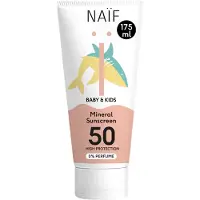 Naif Baby & Kids Mineral Sunscreen SPF 50 0 % Perfume lasten suojavoide 175 ml