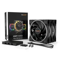 be quiet! Light Wings | 140mm PWM Triple Pack high-speed, Tuuletin, 14 cm, 2200 RPM, 121,82 m³/h, Musta (BL079)