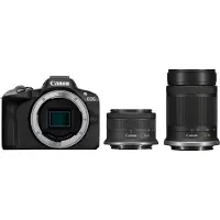 Canon Digital Mirrorless Camera EOS R50 with 18-45mm and 55-210mm Lenses Black