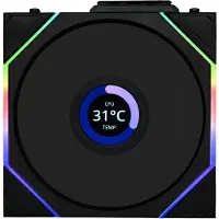 Lian Li UNI FAN TL-LCD 120 Reverse Blade PWM ARGB -tuuletin, nestelaakeri, 120 mm, musta