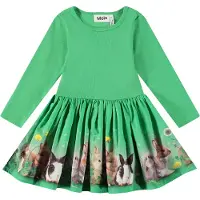 Molo Candi Long-Sleeved Dress Bonnie Patch 86 cm Vihreä 86 cm Tytöt