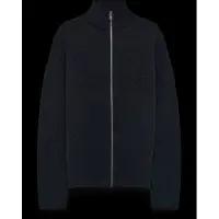 Mads nørgaard Wool Klemens Zip Knit Fav - Navy - M