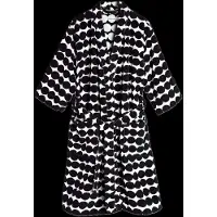 Marimekko Räsymatto Bath Robe - Black - S