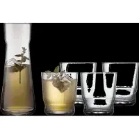 Lyngby Glas Karaffelsæt Lissabon 5 Dele Klar - Black - 29.3X 10.5X 26CM x 29.3