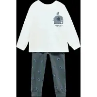 Mango Long Animal-Print Pyjamas - Grey - 2-3