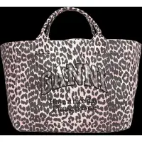 Ganni Leopard Print Sequin Tote Bag - Brown - ONE SIZE