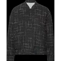 Mango Tweed Bomber Jacket - Black - XL