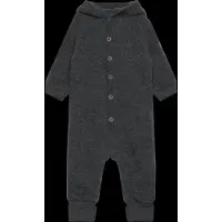 Mikk-Line Wool Baby Suit W. Hood - Grey - 80