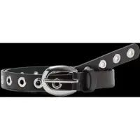 Mango Thin Eyelets Belt - Black - S