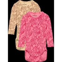 Mini Rodini Mini Leopard Aop 2-Pack Ls Body - Multi/patterned - 68/74