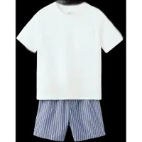 Mango Striped Short Pyjamas - White - 2-3