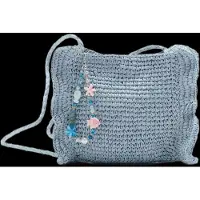 Mango Natural Fibre Charm Handbag - Blue - ONE SIZE
