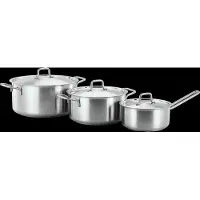 Fiskars Mc Casserole Set W/Steel Lids 3Pc - Silver - 3 PCS