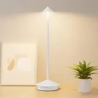 24hShop Alumiininen LED-pöytävalaisin säädettävällä kirkkaudella ja USB-latauksella - Valkoinen
