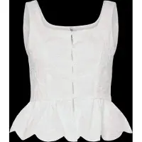 Pieces Pcmarli Sl Top Wvn D2D - White - S