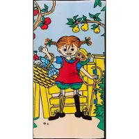 Pippi Långstrump Picknick Badhandduk - Blue - 70/140
